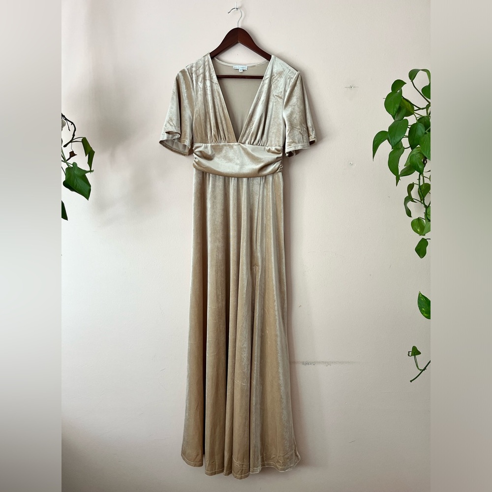 Baltic Born Gold Velvet Maxi Dress